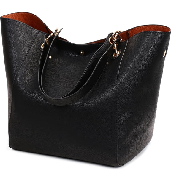 Gmdisc Tote Bag for Women, Large Capacity Multi-Pocket Shoulder Handbag, Lightweight Vegan Leather Bucket Bags for Travel Work Everyday