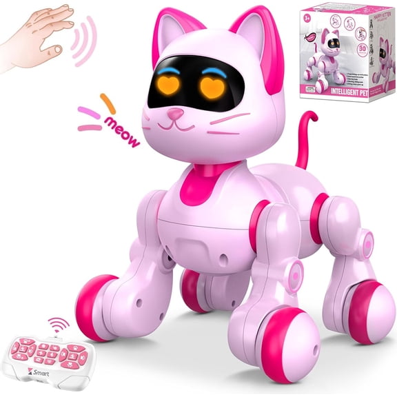 Gmdisc RC Robot Toys for Kids, Remote Control Programmable Interactive Cat Robot with Touch Sensing Gestures & Music Function, Toys Gift for 3-8