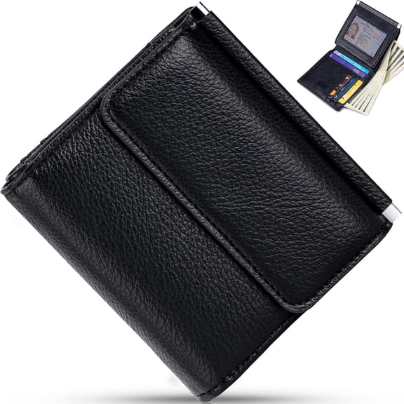 Gmdisc Small Wallet for Women Slim Bifold Leather Credit Card Holder Wallets Zipper Pocket Coin Purse with ID Window