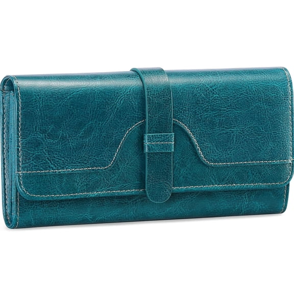 Gmdisc Wallets for Women, Genuine Leather Ladies Purse RFID Blocking Card Holder