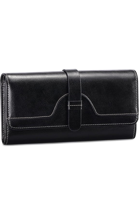 Wallets for Women Genuine Leather Credit Card Holder with RFID Blocking Large Capacity