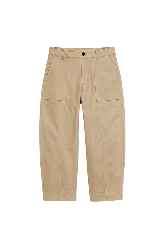 2025 Fall Pants for Women Solid Color Button Up with Pockets Wear Style Business Work Long Straight Pants Khaki S-3XL