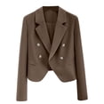 thumbnail image 1 of Gmluru Blazers For Women Coffee Long Sleeved Lapel Top Business Casual S-XL, 1 of 4