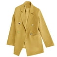 thumbnail image 1 of Gmluru Blazers For Women Trendy Gold Slim Solid Color Lapel Button Long Sleeve Suit Jacket Lightweight Suit S-3XL, 1 of 6