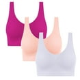 thumbnail image 1 of Gmluru Bras for Women Large Bust 3Pc Hot Drill Comfortable Non - Underwire Comfortable One - Piece Gathering Non - Trace Vest Type Breathable Bra Underwear Hot Pink, 1 of 7