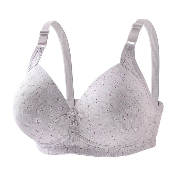 Gmluru Bras for Women Breathable Non Steel Hoop Gathered Middle Button Breastfeeding Elastic Underwear Daily Bra White