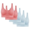thumbnail image 1 of Gmluru Bras for Women Seamless Comfort Wire-Free Bra 5-Pack Soft Breathable Racerback for Gentle Lift Light Blue S-4XL, 1 of 5