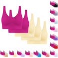 thumbnail image 1 of Gmluru Bras for Women Seamless Comfort Wire-Free Bra 5-Pack Soft Breathable Racerback for Gentle Lift Yellow (3XL), 1 of 6