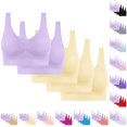 thumbnail image 1 of Gmluru Bras for Women Ultra-Comfort Wireless Seamless Racerback Bra Breathable Light Lift Tank Style 5-Pack Yellow S-4XL, 1 of 6