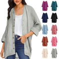 thumbnail image 1 of Gmluru Cardigan Sweaters For Women Plus Size Long Sleeved Loose And Casual Solid Color Button Shirt Tops Gray Oversized Open Front Knitted Sweater 2XL, 1 of 6