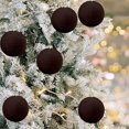 thumbnail image 1 of Gmluru Christmas Balls 12 Pcs Velvet Flocked Christmas Tree Ball Plastic Balls Xmas Decorative Hanging .36 Inch Tree Hanging Ball Muti-Color Christmas Ball Ornament, 1 of 5
