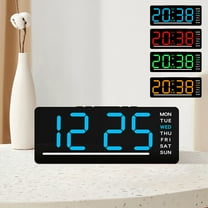 Gmluru Digital Wall Clock Electronic Clock Multi Functional Digital Alarm Clock Date Temperature Time Display LED Clock
