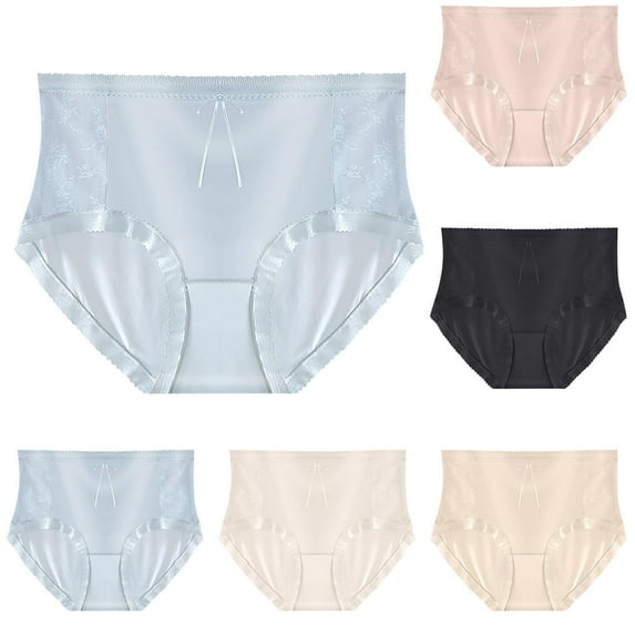 Gmluru Ladies Panties Solid Color Plus Size Lightweight Plastic Version Seamless Oversized Blue Underwear Plus Size 2XL