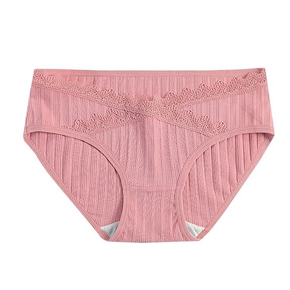 Gmluru Ladies Panties Solid Color Ventilate Low Waist Abdominal Support-To-Be Briefs Watermelon Red Underwear Plus Size XL
