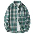 thumbnail image 1 of Gmluru Men's Plaid Jacket Long Sleeve Shirt with Pockets Button-Up Plaid Winter Coats, 1 of 4