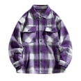 thumbnail image 1 of Gmluru Men's Winter Oversize Plaid Jacket Solid Color Zipper Pockets Long Sleeve Coat Outwear Plus Size, 1 of 5