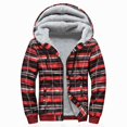 thumbnail image 1 of Gmluru Mens Flannel Shirts Long Sleeved Checkered Hooded Drawstring Pocket Zipper with Thick Plaid Flannel Coat, 1 of 3