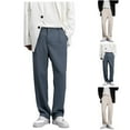 thumbnail image 1 of Gmluru Mens Sweatpants Casual Business Solid Color Suit Drawstring Workout Pants with Pockets Gray M-4XL, 1 of 8