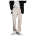 thumbnail image 1 of Gmluru Mens Sweatpants Casual Business Solid Color Suit Drawstring Workout Pants with Pockets Khaki M-4XL, 1 of 8