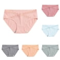 thumbnail image 1 of Gmluru Panties For Women Plus Size Solid Color Ventilate Low Waist Abdominal Support-To-Be Briefs Pink L, 1 of 6