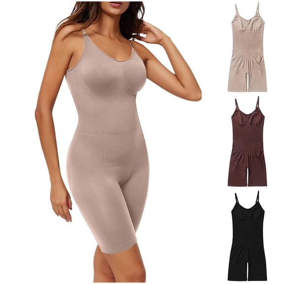 Gmluru Shapewear For Women Adjustable Shoulder Strap Tight Fitting Hip Lifting And Shaping Jumpsuit Beige Shaping Underwear S-3XL