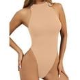 thumbnail image 1 of Gmluru Spanx Shapewear For Women Round Neck Sleeveless Bottom Breasted Tight Fitting Bodysuit Belly Cinching Jumpsuit T-Shaped Beige S-3XL, 1 of 6