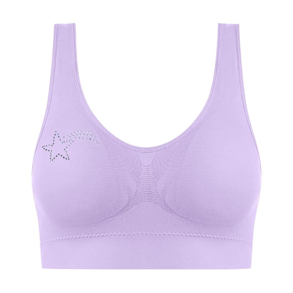 Gmluru Sports Bras for Women Hot Drill Comfortable Non - Underwire Comfortable One - Piece Gathering Non - Trace Vest Type Breathable Bra Underwear Multicolor Up to 65% Off!