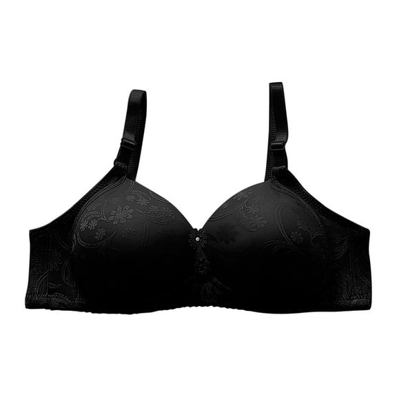 Gmluru Sports Bras for Women Breathable Solid Color No Steel Ring Push Up Underwear Daily Bra Black Up to 65% Off!