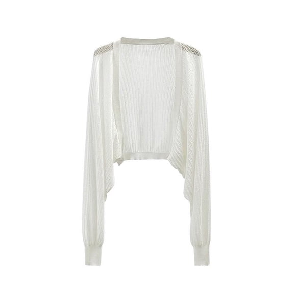 Gmluru Summer Cardigans For Women Lightweight Casual Leopard Print-Neck Knitted Button Long Sleeved Sweater Top Coat Top White 3XL