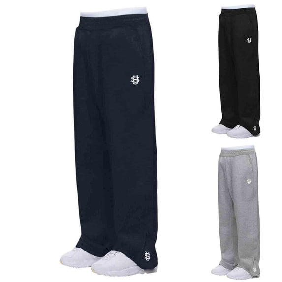 Gmluru Sweatpants for Men Solid-Color Loose Sports Warm Dance Embroidery Zipper Comfortable Athletic Pants with Pockets for Active Wear Navy Xs-2XL