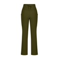 thumbnail image 1 of Gmluru Wide Leg Pants Woman Yoga Pants Army Green Solid Color High Waisted Hip Elastic Pocket Fitness And Sports Tight And Nude Long Loose Casual Pants 2XL, 1 of 8