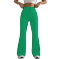 thumbnail image 1 of Gmluru Wide Leg Pants Woman Yoga Pants Green Solid Color Tight Fitting Hip Shaping Flared Loose Casual Pants L, 1 of 7