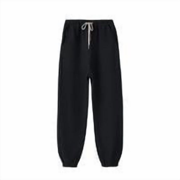 Gmluru Wide Leg Sweatpants for Women Elastic High Waisted Solid Color Warm Casual Lace-Up Leggings Fall Clothing with Pockets 2025 Black (M-5XL)