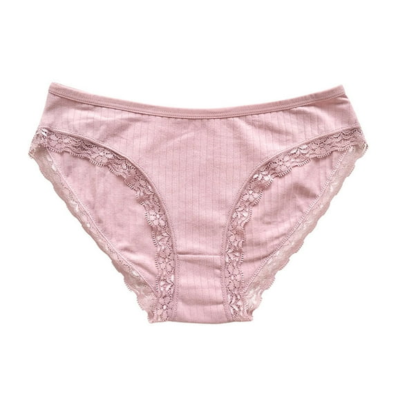 Gmluru Women'S Panties Lace Sexy Solid Color Pink Underwear Plus Size XL