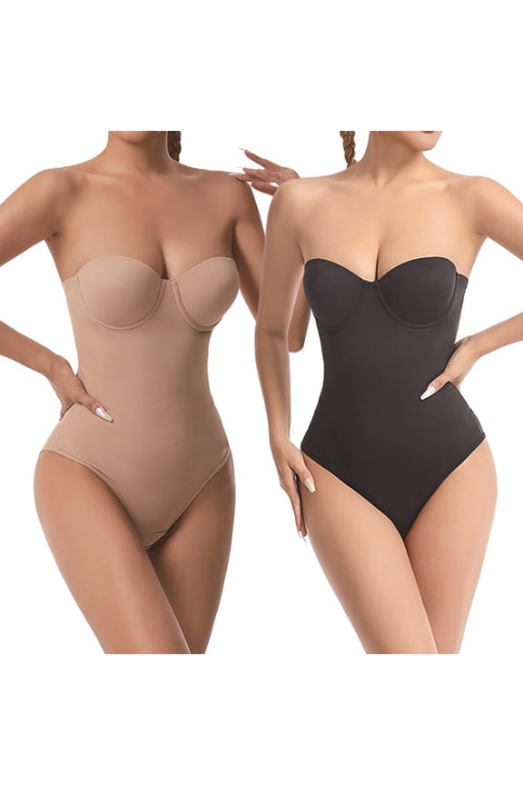 Women Shapewear Tummy Control Bodysuit Bra Formal Dress Corset Body Shaping Waist Cinching Hip Lifting Jumpsuit Black S-2XL