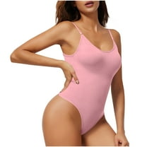 Gmluru Women's Bra Free Bodysuits Sexy Tight Fitting Casual Solid Yoga Jumpsuit Shorts Corset Pink Tummy Control Shapewear S-3XL