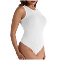 thumbnail image 1 of Gmluru Women's Bra Free Bodysuits Sexy Tight Fitting Casual Solid Yoga Jumpsuit Shorts Corset White Tummy Control Shapewear S-L, 1 of 5