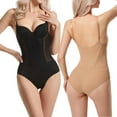 thumbnail image 1 of Gmluru Women's Bra Free Bodysuits Thin Style Lace Sexy Transparent Shoulder Strap Chest Support Bodysuit Black Tummy Control Shapewear S-2XL, 1 of 8