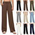 thumbnail image 1 of Gmluru Women's Lounge Pants Solid Color Elastic Waist Strap Drawstring Pocket Sweatpants Workout Comfy Jogger Brown S-2XL, 1 of 9
