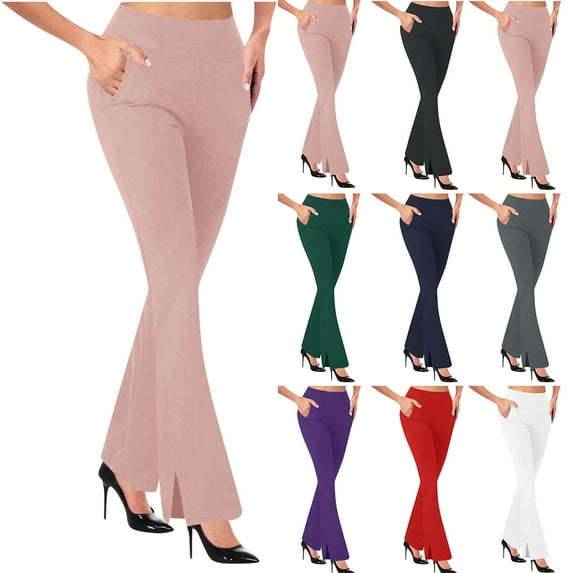 Gmluru Women's Lounge Pants Sports Casual Solid-Color Loose And Tight Waist Button Side Pocket Tight with Slit Cuffs Yoga Sweatpants Workout Comfy Jogger Pink S-2XL