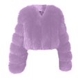 thumbnail image 1 of Gmluru Women's Oversized Coats Plus Size Warm Loose Stand Collar Hair Plush Boyfriend Jacket with Pockets Purple S-3XL, 1 of 5