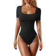 thumbnail image 1 of Gmluru Women's Shapewear Bodysuit Sexy Tight Fitting Casual Solid Yoga Jumpsuit Shorts Corset Black S-XL, 1 of 4