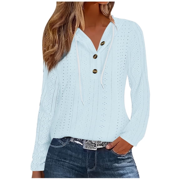 Gmluru Womens 2025 Hoodies Short Sleeved Round Neck Zipper Thin Hoodie T-Shirt Hooded Pullover Sweatshirt Light Blue S-2XL