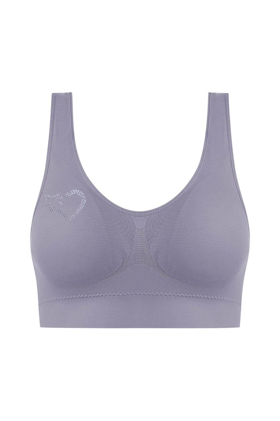 Womens Bras Hot Drill Comfortable Non - Underwire Comfortable One - Piece Gathering Non - Trace Vest Type Breathable Bra Underwear Gray Up to 65% Off!