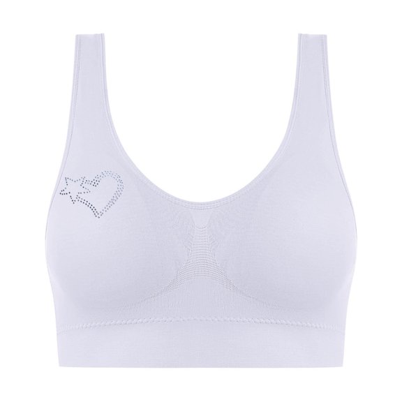 Gmluru Womens Bras Hot Drill Comfortable Non - Underwire Comfortable One - Piece Gathering Non - Trace Vest Type Breathable Bra Underwear White Up to 65% Off!