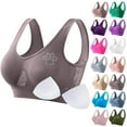 thumbnail image 1 of Gmluru Womens Bras Seamless Sports Bra Wirefree Yoga Bra With Removable Pads Gray Up to 65% Off!, 1 of 4