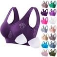 thumbnail image 1 of Gmluru Womens Bras Seamless Sports Bra Wirefree Yoga Bra With Removable Pads Purple Up to 65% Off!, 1 of 5