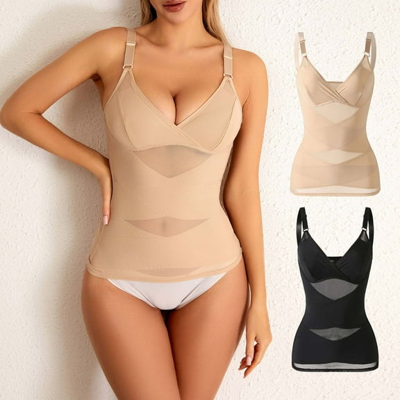 Gmluru Womens' Seamless Shapewear Chest-Supporting Corset With Six Rows Of Buttons Body Shaping Waist Shaping Waistcoat Shaping And Shaping Beige Bodysuit S-3XL