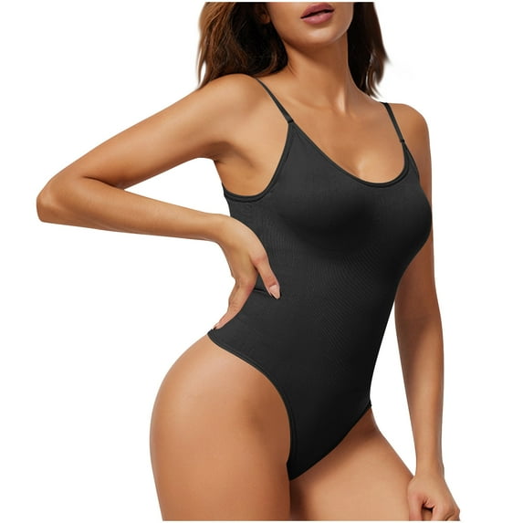 Gmluru Womens' Seamless Shapewear Sexy Tight Fitting Casual Solid Yoga Jumpsuit Shorts Corset Black Bodysuit S-3XL