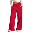 thumbnail image 1 of Gmluru Womens Wide Leg Sweatpants Trousers Full Casual Straight Solid Colorcasual Straight Leg Pants Red (XL), 1 of 6